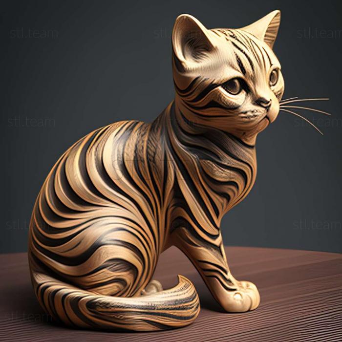 3D model American Shorthair cat (STL)